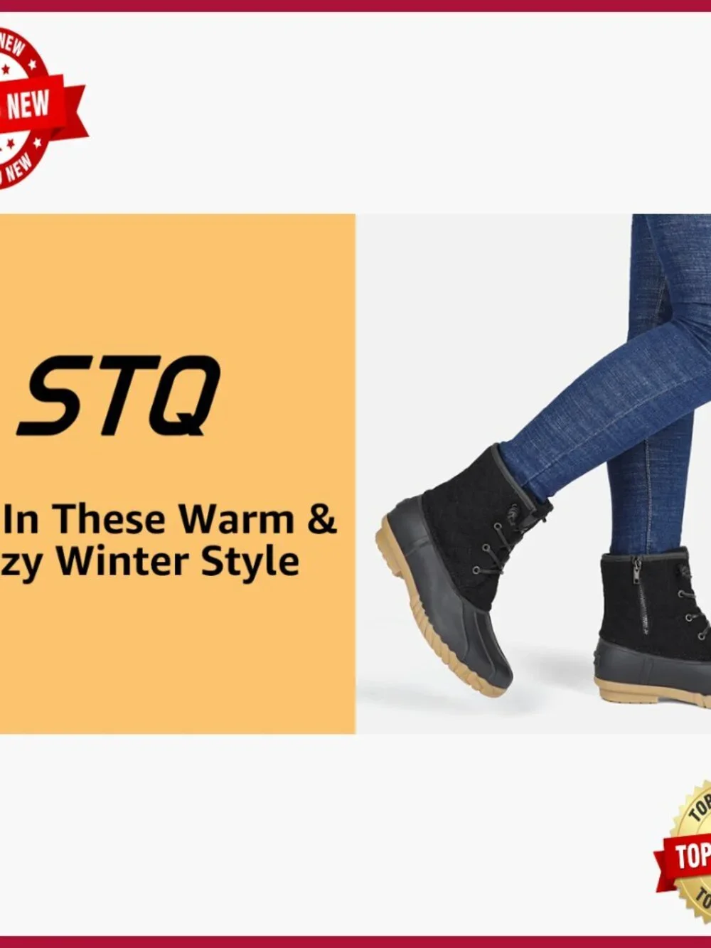 Waterproof Quilted Snow Boots with Side Zipper